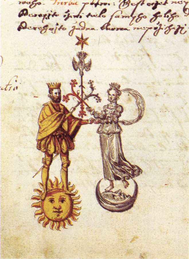 Coniunctio — The Alchemical Marriage of Sol and Luna, Rosarium Philosophorum, 1550