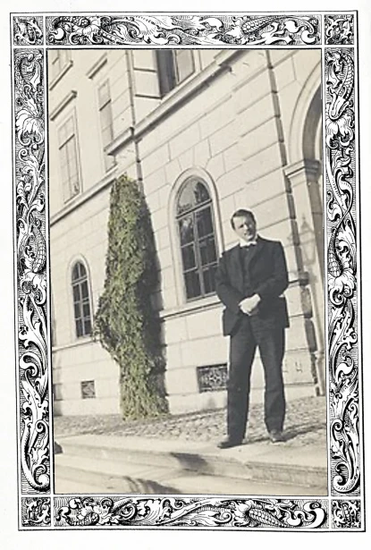 C. G. Jung outside the Burghölzli clinic, Zürich, c. 1909